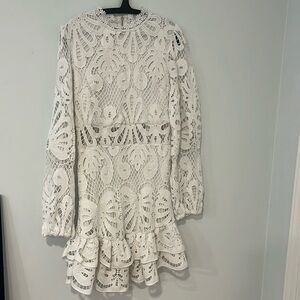 White textured mini dress, see through on stomach never worn!!!